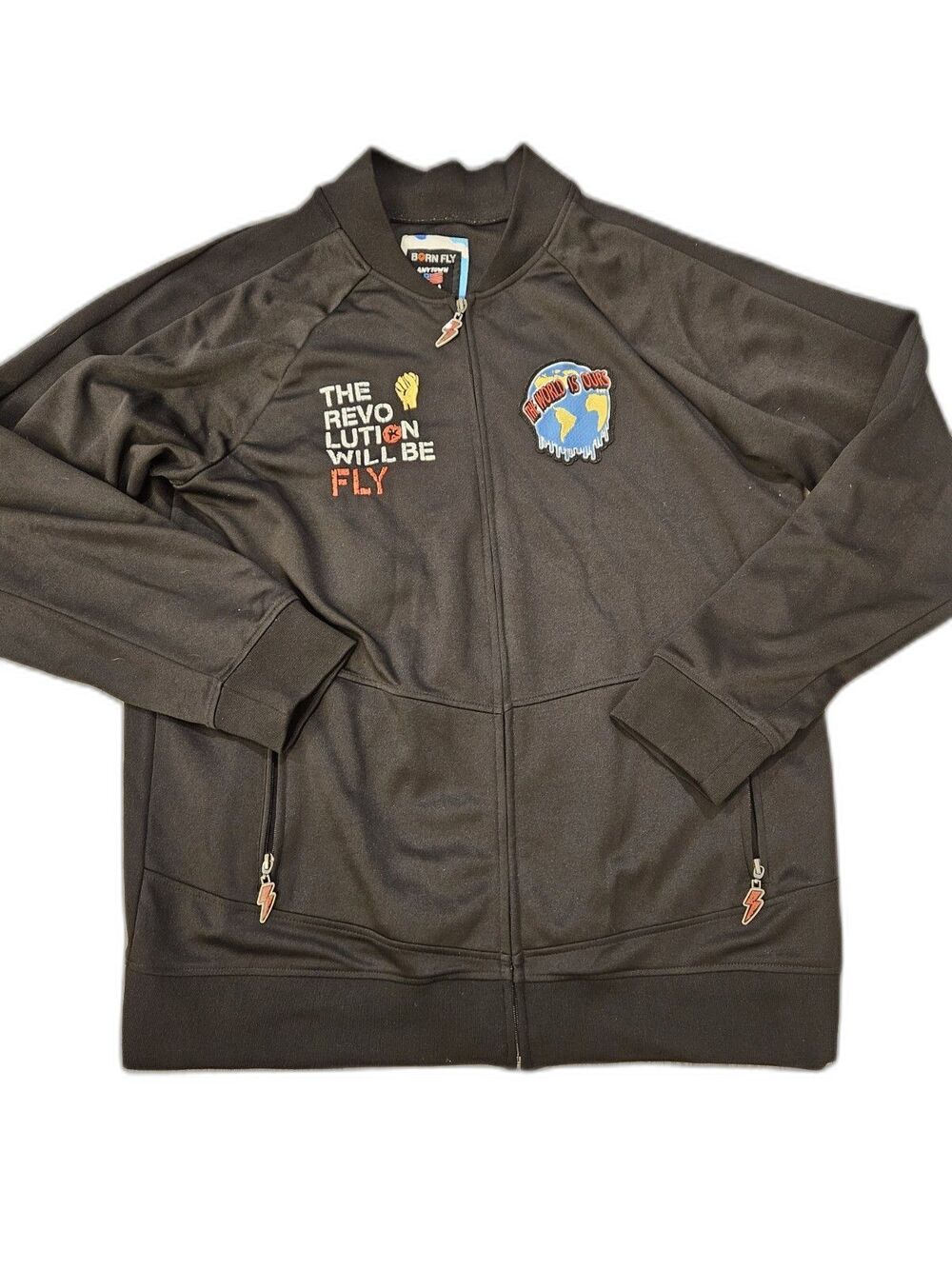 Born Fly full zip jacket size XXL Anytown USA The World is Ours Power to the Fly